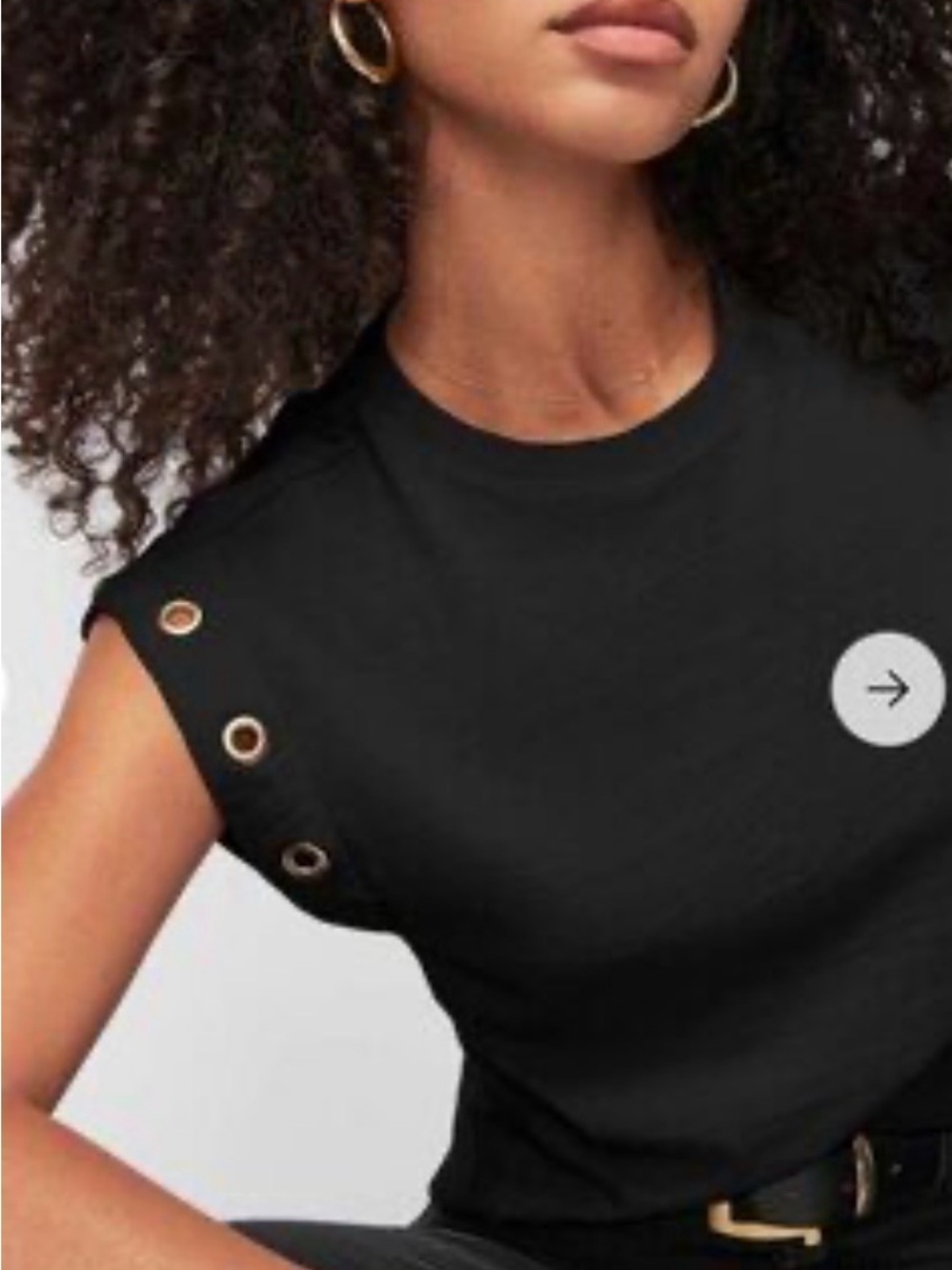 NATION Ltd Grommet Black Knit Top